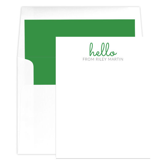 Hello Flat Note Cards